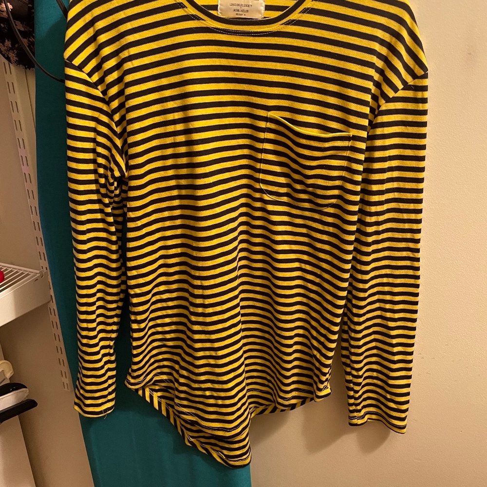 Lease on Life Society x Jacob J Keller black & yellow stripe shirt